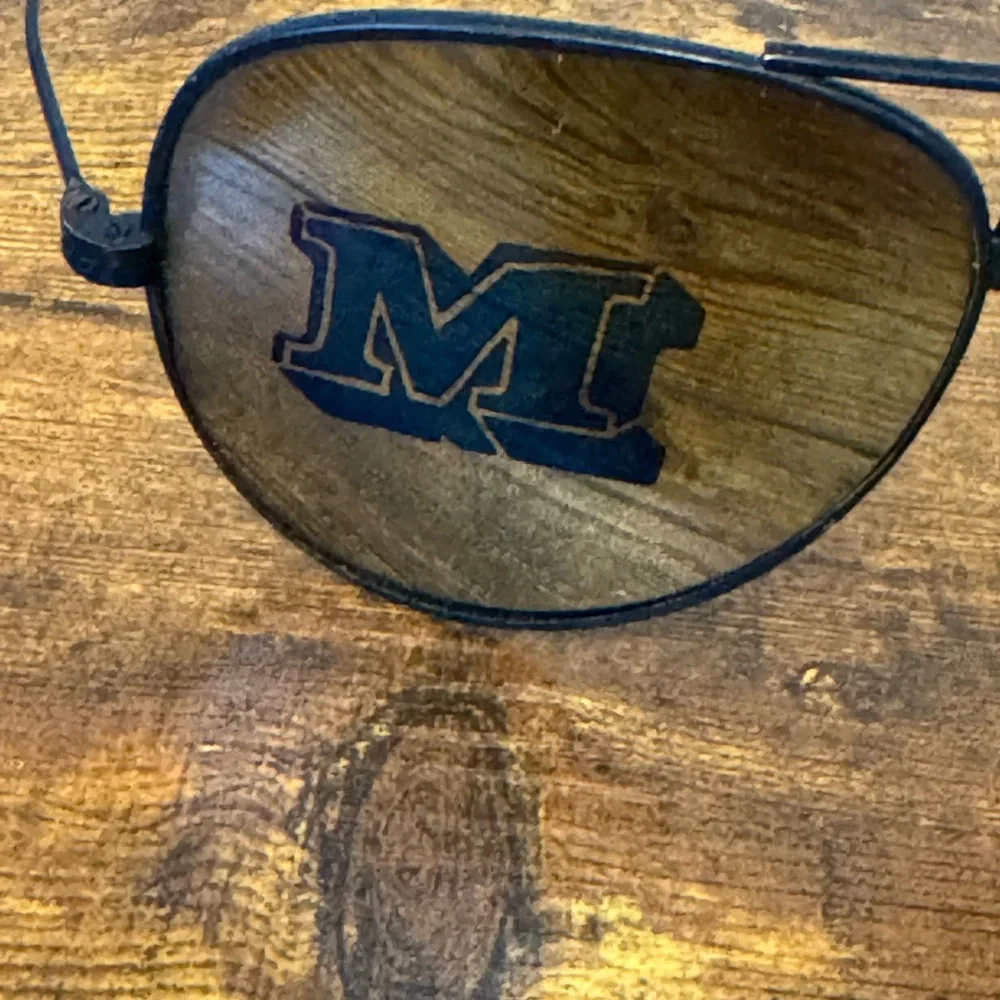 Vintage Michigan Wolverines Go Blue Aviator‎ Sunglasses Metal Frame NCAA Fan